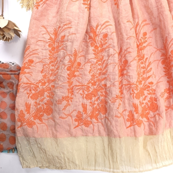 Floral Peach and Orange Dress Onesize - Picture 5 of 8